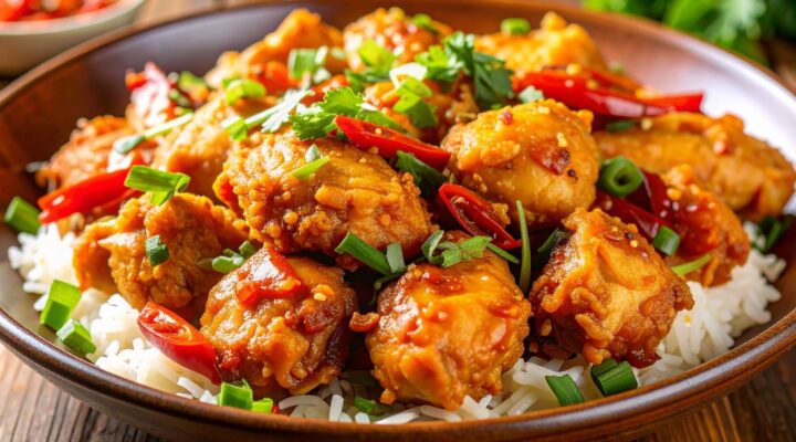 Bolinho de arroz crocante